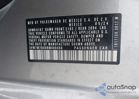 2024 Volkswagen Jetta 1.5T Se z USA, uszkodzony, nr VIN 3VW7M7BU6RM088488